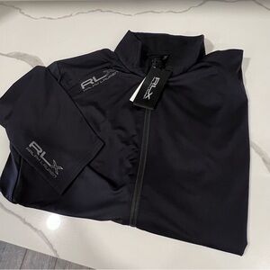 RLX Ralph Lauren men's black lightweight size xl‎ wicking golf full zip NWT